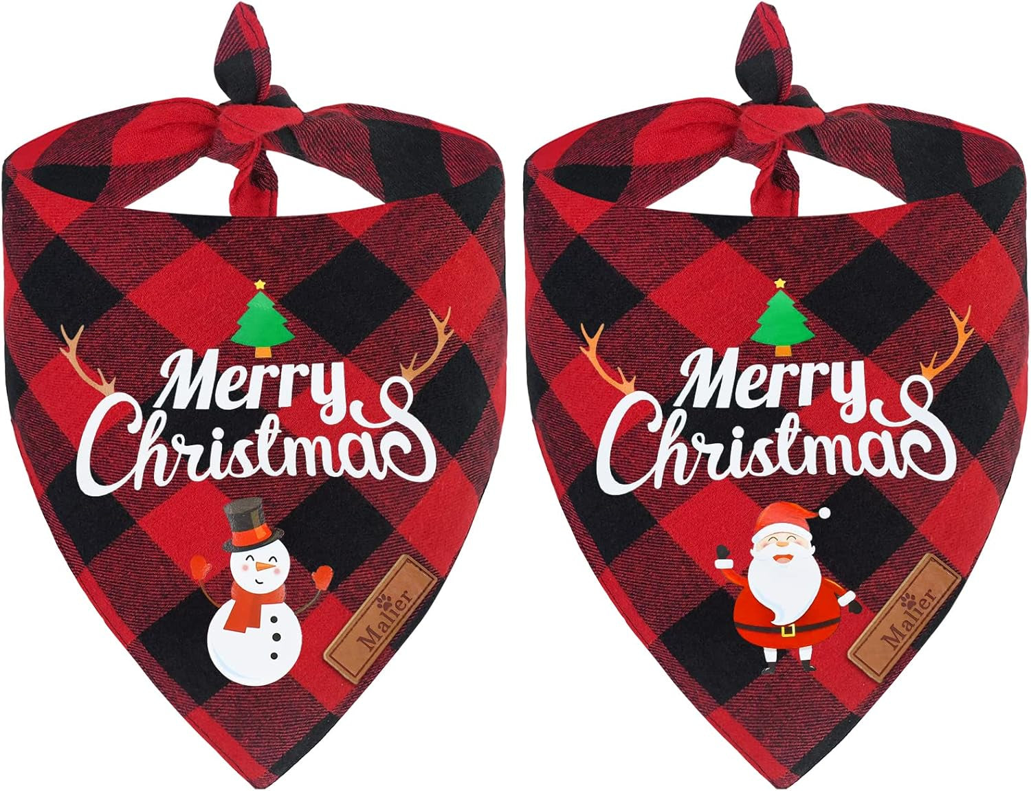 2 Pack Dog Bandana Christmas Classic Buffalo Plaid Pets Scarf Triangle Bibs Kerchief Set Pet Costume Accessories Decoration for Small Medium Large Dogs Cats Pets
Red plaid Merry Christmas dog bandana on a small dog.