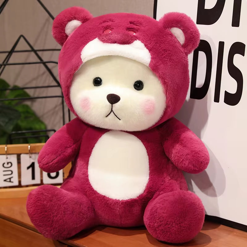 25-65Cm New Cosplay Teddytales Plush Toys Cute Cartoon Strawberry Bear Doll Teddy Bear Stuffed Animal Pillow Kids Birthday Gifts
Strawberry-themed plush bear with heart-shaped design.
