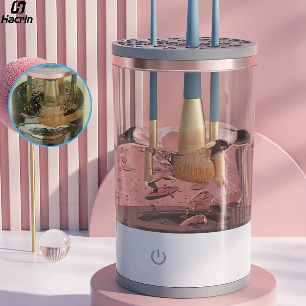 Automatic Electric Makeup Brush Cleaner - USB Portable Rotary Washing Machine for Cosmetic Brushes
CleanSweep Pro Automatic Makeup Brush Cleaner.