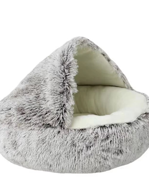 Load image into Gallery viewer, Round Plush Cat Bed with Cover - Cozy Sleeping Nest for Small Dogs and Kittens
