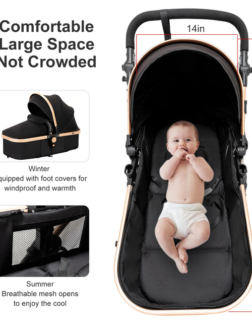 Load image into Gallery viewer, Premium Lightweight 3-in-1 Baby Stroller with Isofix - Comfort and Safety for Newborns
