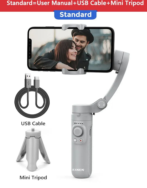 Load image into Gallery viewer, HQ3 3-Axis Handheld Gimbal Stabilizer for Smartphones - Perfect for Video Production, TikTok, and Vlogging
