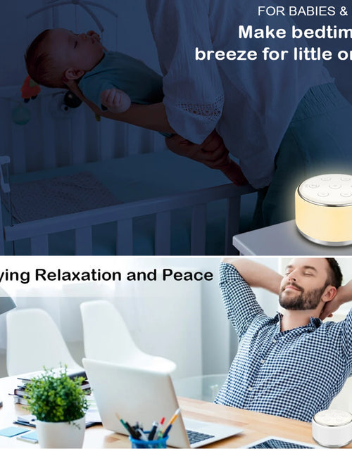 Load image into Gallery viewer, Premium White Noise Machine: Enhance Your Baby&#39;s Sleep with 34 Calming Sounds, 7 Adjustable Night Lights, and Smart Timer Function
