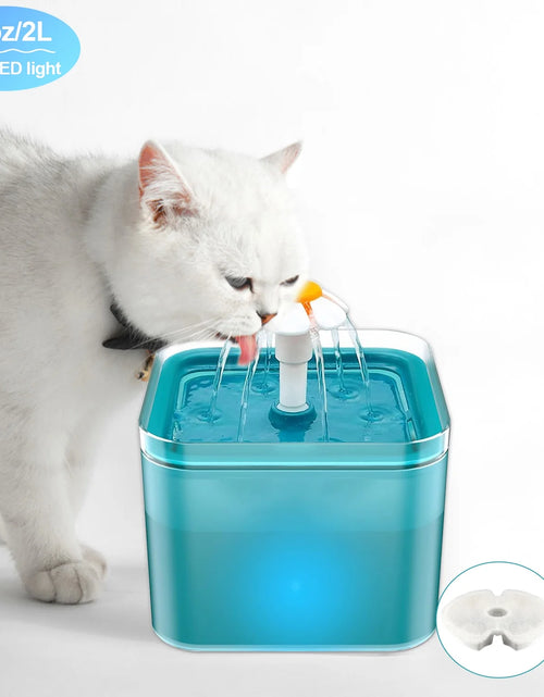 Load image into Gallery viewer, 67Oz/2L Automatic Cat Water Fountain-Water Fountains for Cats Indoor-Pet Water Fountain-Dispenser Bowl,Ultra Silent - Cat Drinking Fountain for Small Dogs
WEPSEN 2L Automatic Cat Water Fountain with LED Light
